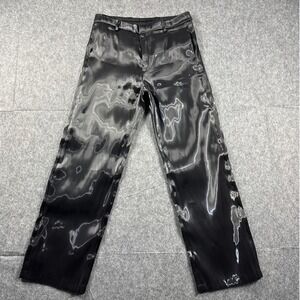 Heliot Emil Liquid Metal Trousers Pants 32x32 50 Designer Baggy Loose Streetwear